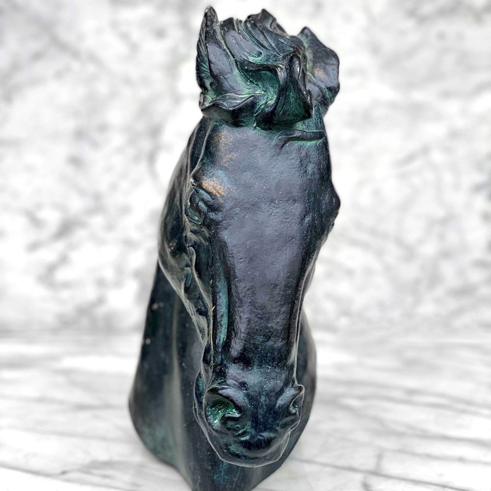 Vintage Art Deco Bronzed Plaster Horse Sculpture